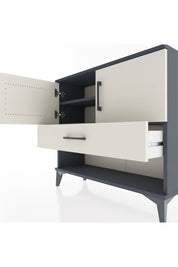 Arges Şifonyer 2 Raflı Tek Çekmeceli 2 Kapaklı 88x30x80 Antrasit-Aytaşı