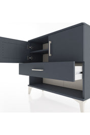 Arges Şifonyer 2 Raflı Tek Çekmeceli 2 Kapaklı 88x30x80 Antrasit-Antrasit