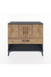 Arges Şifonyer 2 Raflı Tek Çekmeceli 2 Kapaklı 88x30x80 Antrasit-Çam