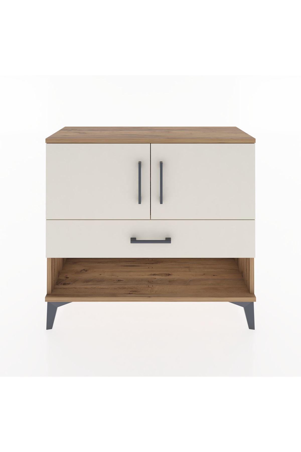 Arges Şifonyer 2 Raflı Tek Çekmeceli 2 Kapaklı 88x30x80 Çam-Aytaşı