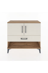 Arges Şifonyer 2 Raflı Tek Çekmeceli 2 Kapaklı 88x30x80