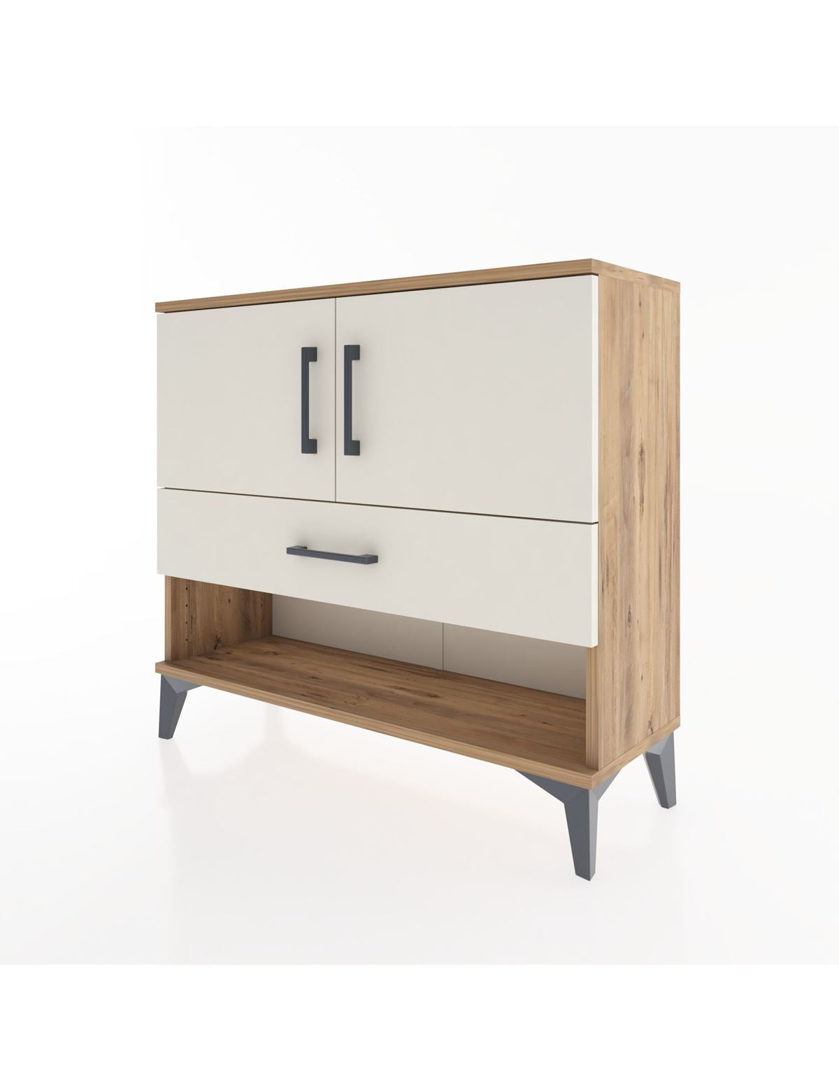 Arges Şifonyer 2 Raflı Tek Çekmeceli 2 Kapaklı 88x30x80 - S03M039V7A