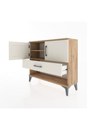 Arges Şifonyer 2 Raflı Tek Çekmeceli 2 Kapaklı 88x30x80 Çam-Aytaşı