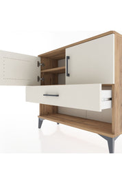 Arges Şifonyer 2 Raflı Tek Çekmeceli 2 Kapaklı 88x30x80 Çam-Aytaşı