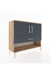 Arges Şifonyer 2 Raflı Tek Çekmeceli 2 Kapaklı 88x30x80 Çam-Antrasit