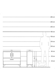 Arges Şifonyer 2 Raflı Tek Çekmeceli 2 Kapaklı 88x30x80 Çam-Antrasit