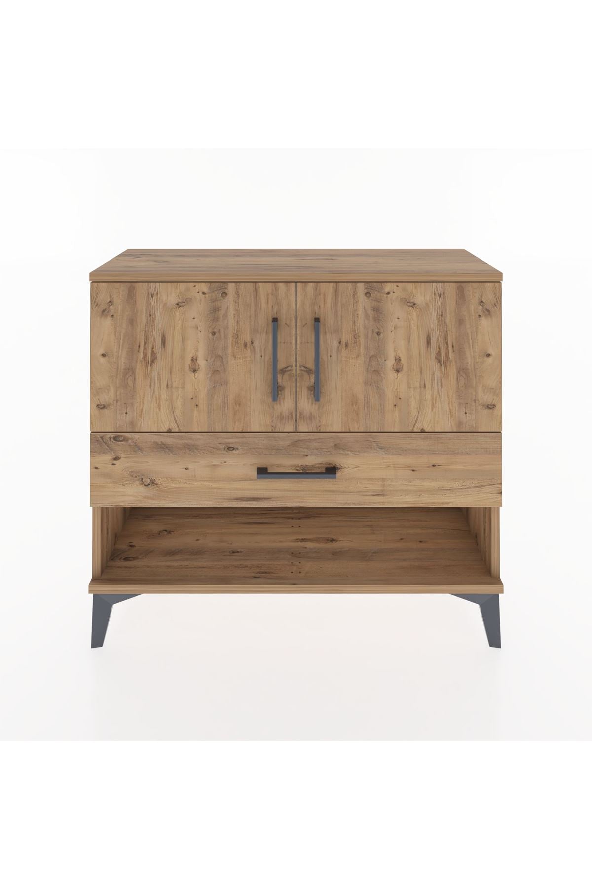 Arges Şifonyer 2 Raflı Tek Çekmeceli 2 Kapaklı 88x30x80 Çam-Çam