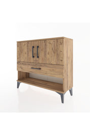 Arges Şifonyer 2 Raflı Tek Çekmeceli 2 Kapaklı 88x30x80 Çam-Çam