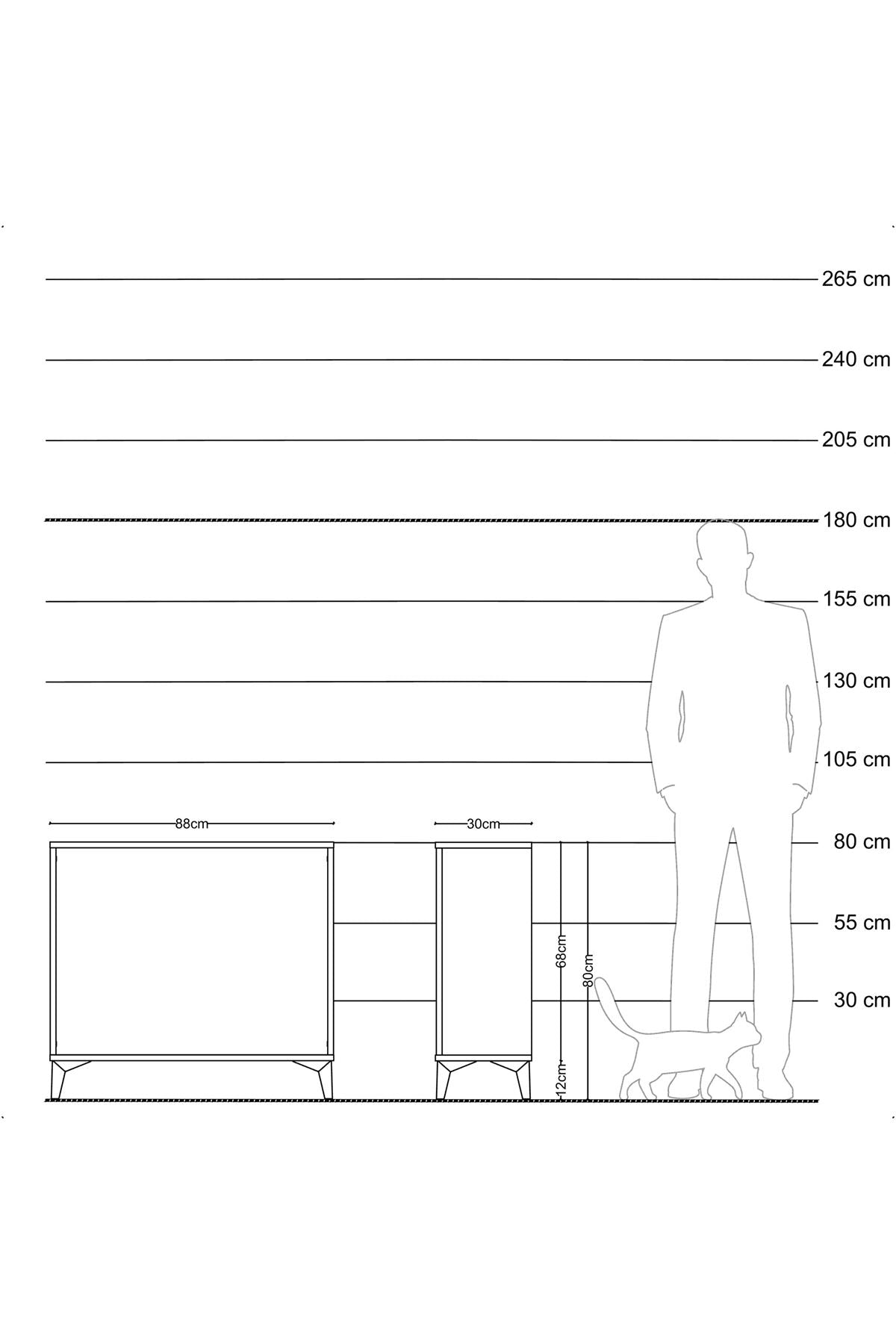 Arges Şifonyer 88x30x80 Çam-Antrasit
