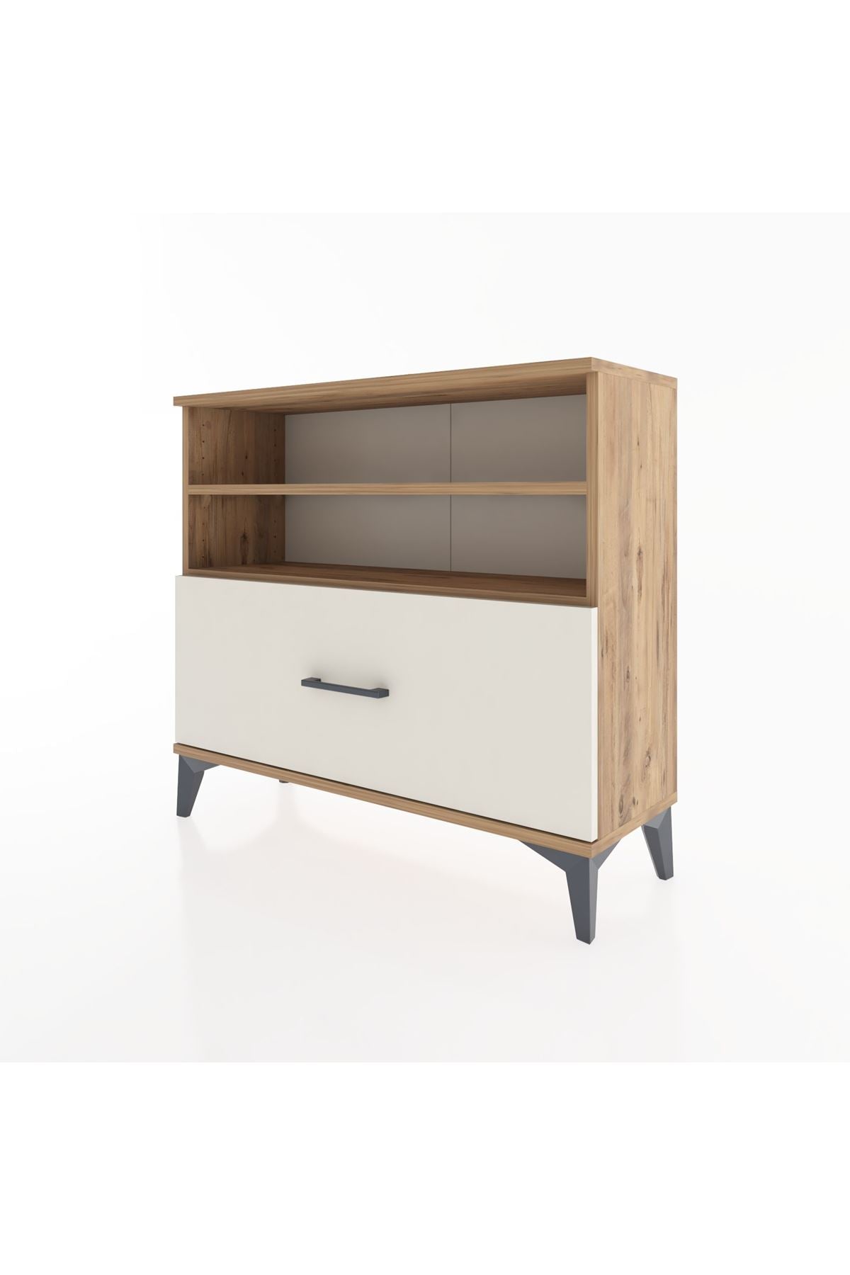 Arges Şifonyer 2 Raflı Tek Çekmeceli 88x30x80 Çam-Aytaşı