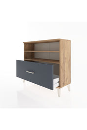 Arges Şifonyer 2 Raflı Tek Çekmeceli 88x30x80 Çam-Antrasit