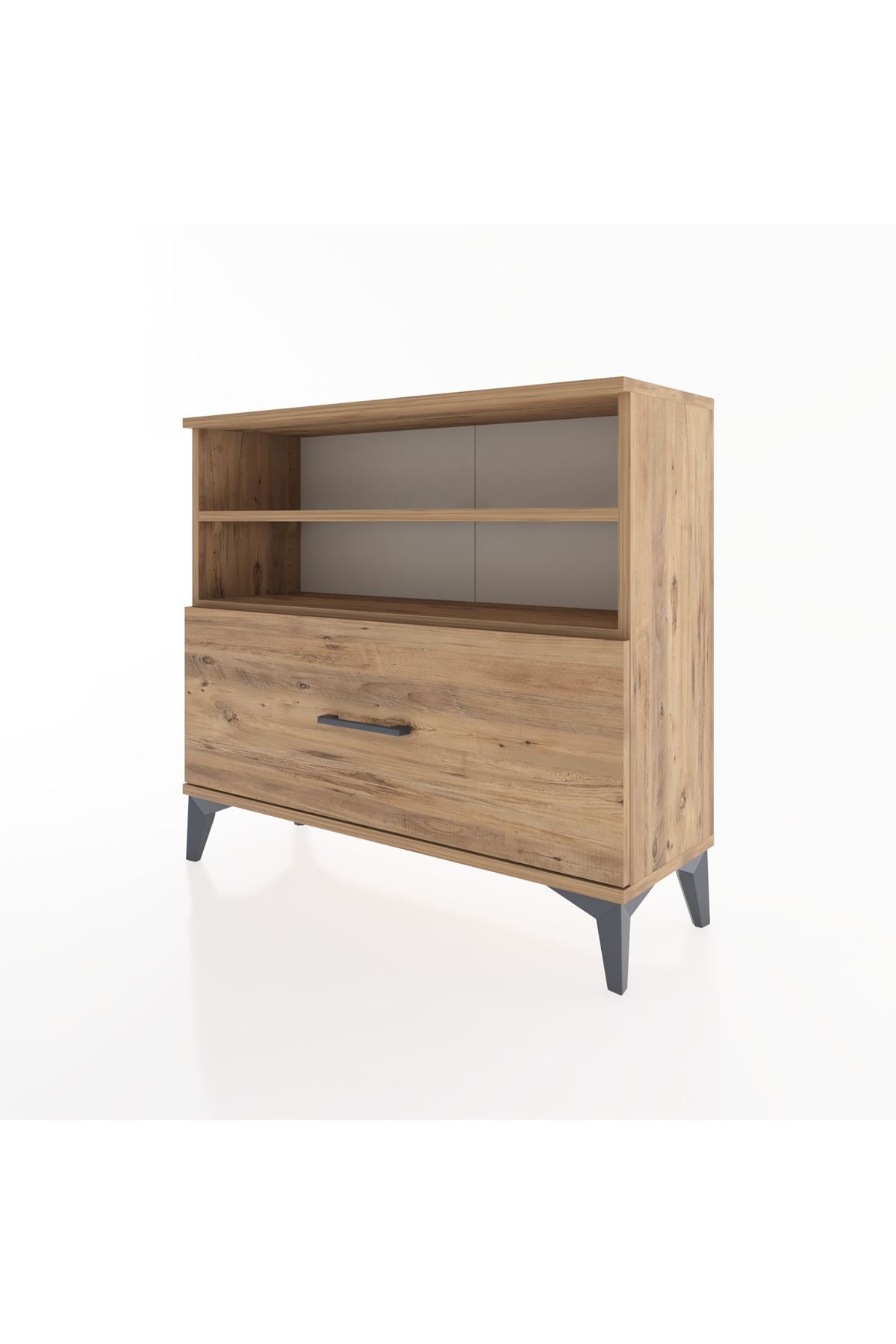 Arges Şifonyer 2 Raflı Tek Çekmeceli 88x30x80 Çam-Çam