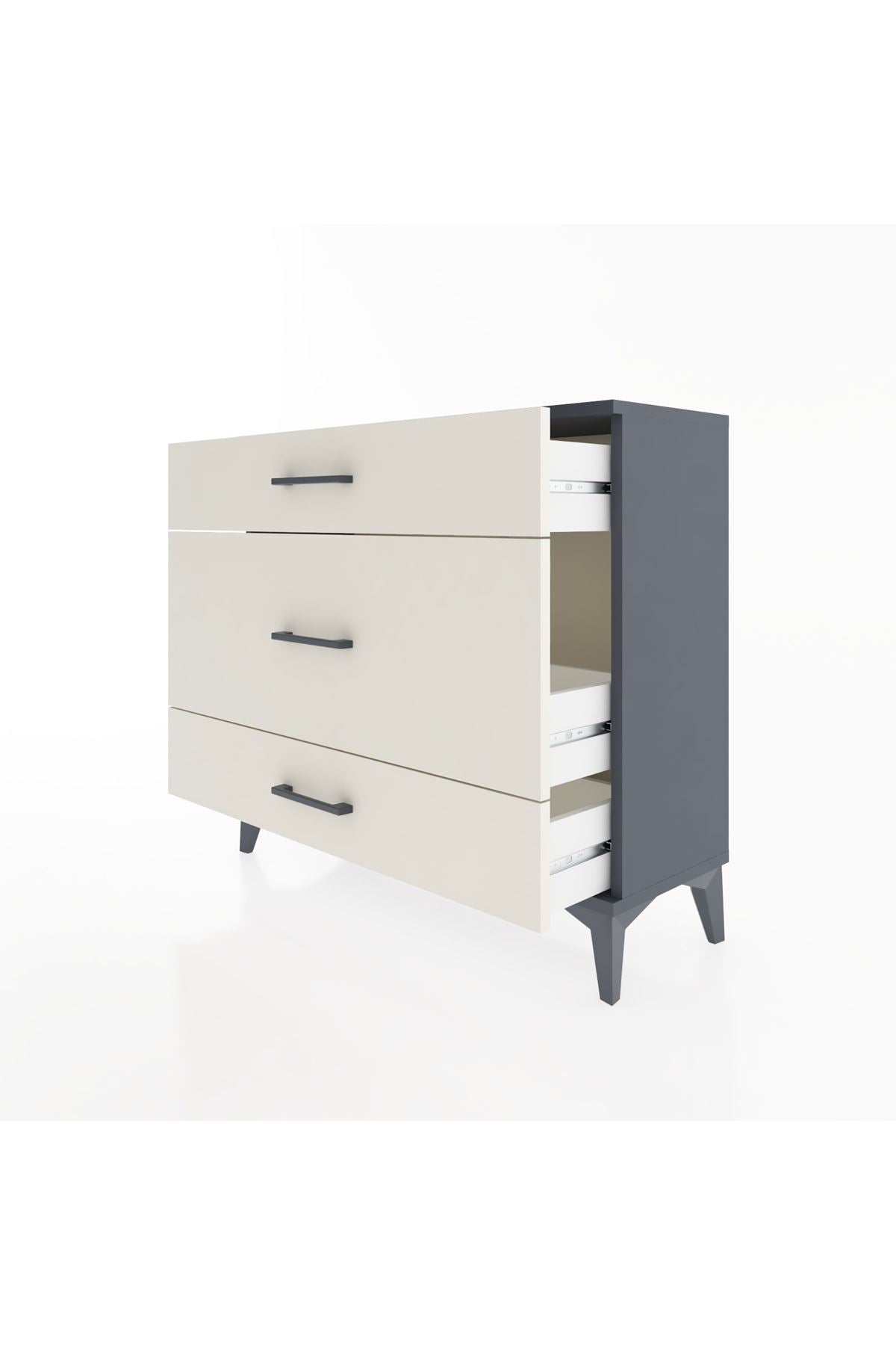 Arges Şifonyer 3 Çekmeceli 88x30x80 Antrasit-Aytaşı