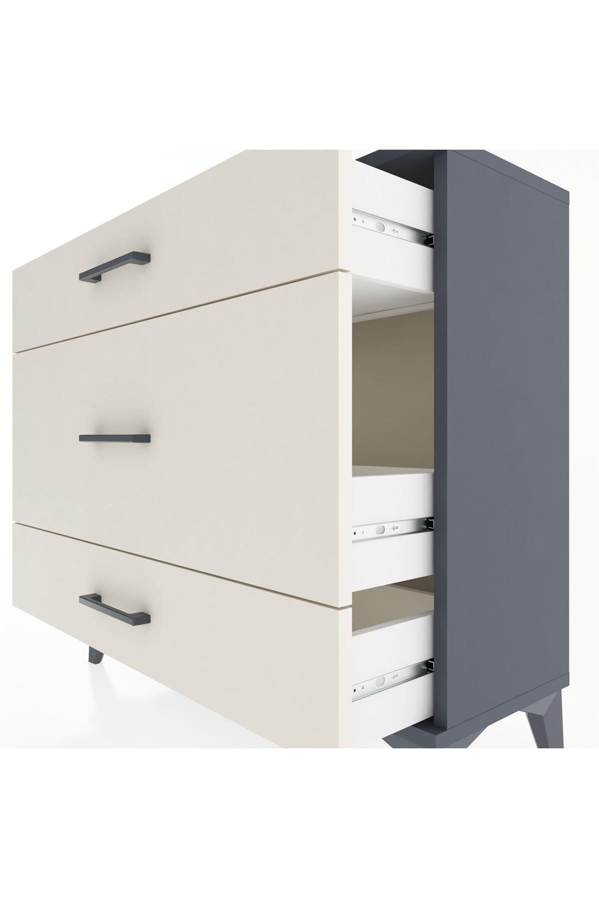 Arges Şifonyer 3 Çekmeceli 88x30x80 Antrasit-Aytaşı