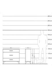 Arges Şifonyer 3 Çekmeceli 88x30x80 Antrasit-Aytaşı