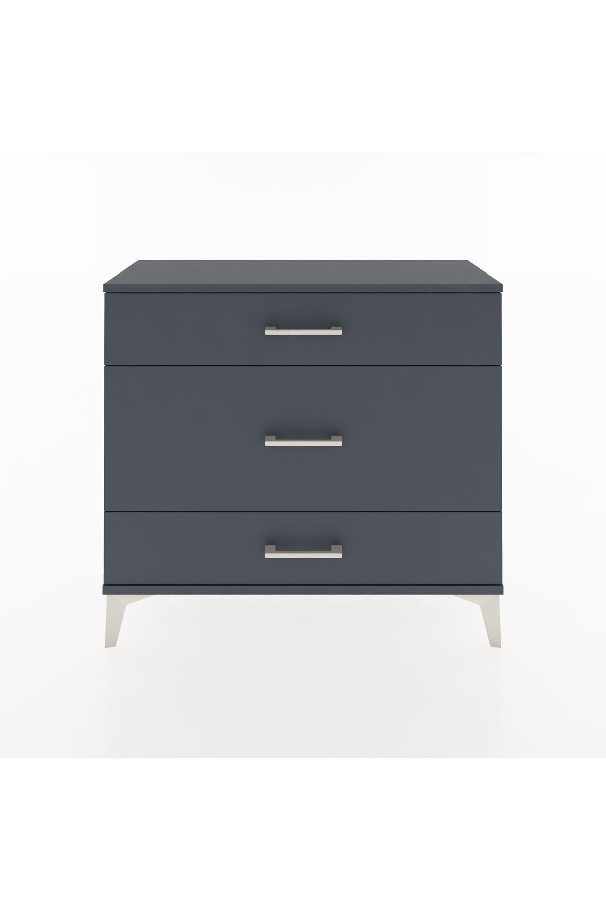 Arges Şifonyer 3 Çekmeceli 88x30x80 Antrasit-Antrasit