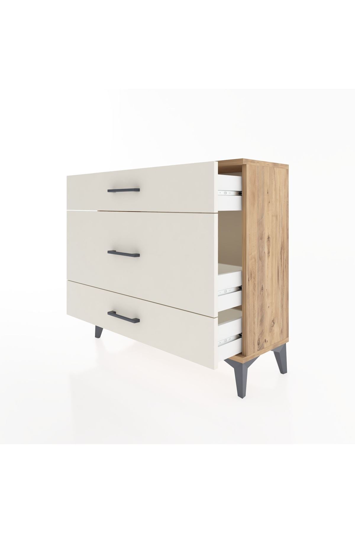 Arges Şifonyer 3 Çekmeceli 88x30x80 Çam-Aytaşı