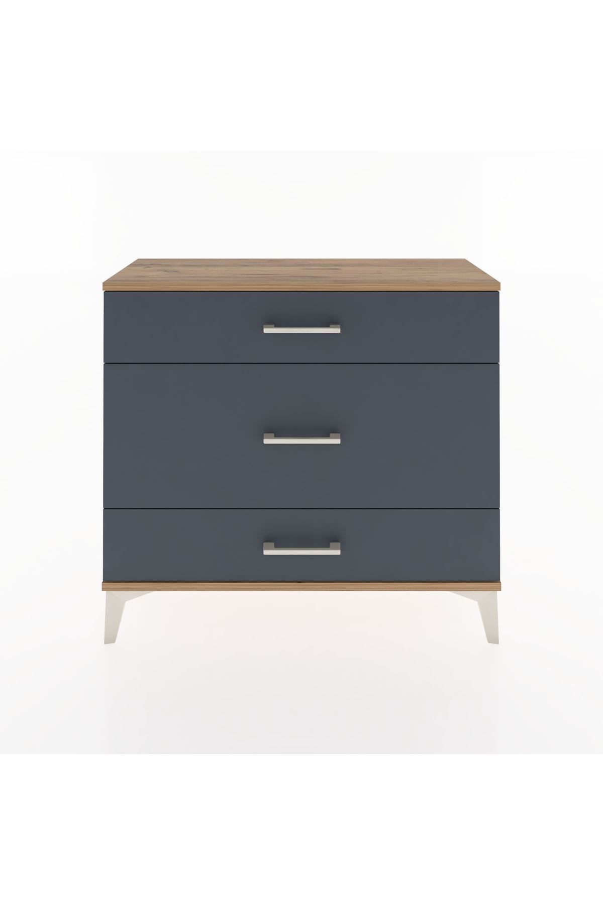 Arges Şifonyer 3 Çekmeceli 88x30x80 Çam-Antrasit