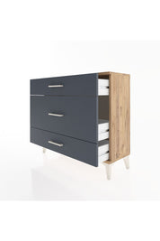 Arges Şifonyer 3 Çekmeceli 88x30x80 Çam-Antrasit