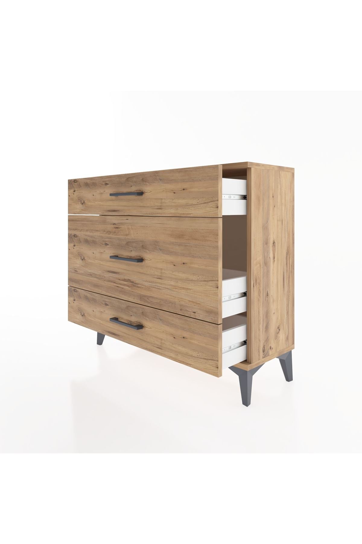 Arges Şifonyer 3 Çekmeceli 88x30x80 Çam-Çam