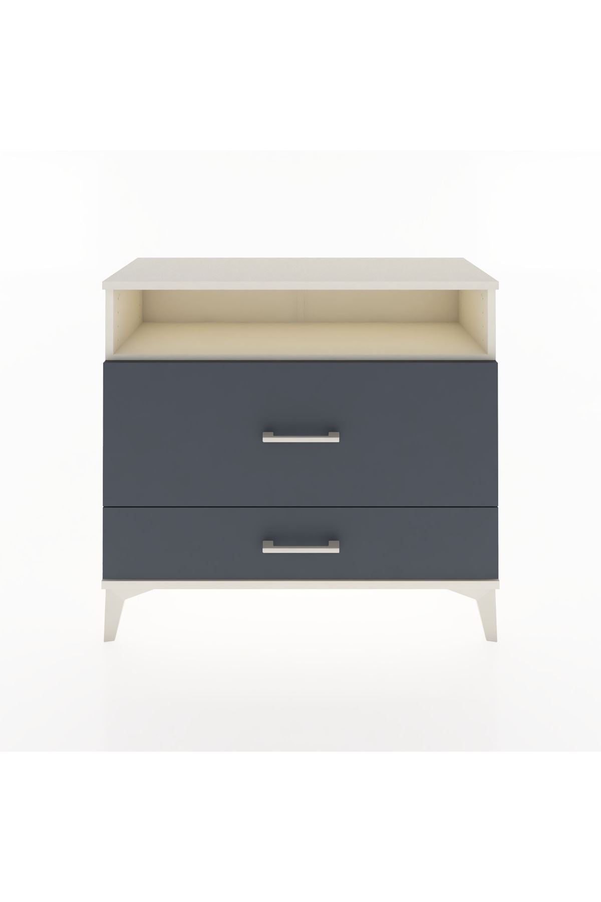 Arges Şifonyer Tek Raflı 2 Çekmeceli 88x30x80 Aytaşı-Antrasit