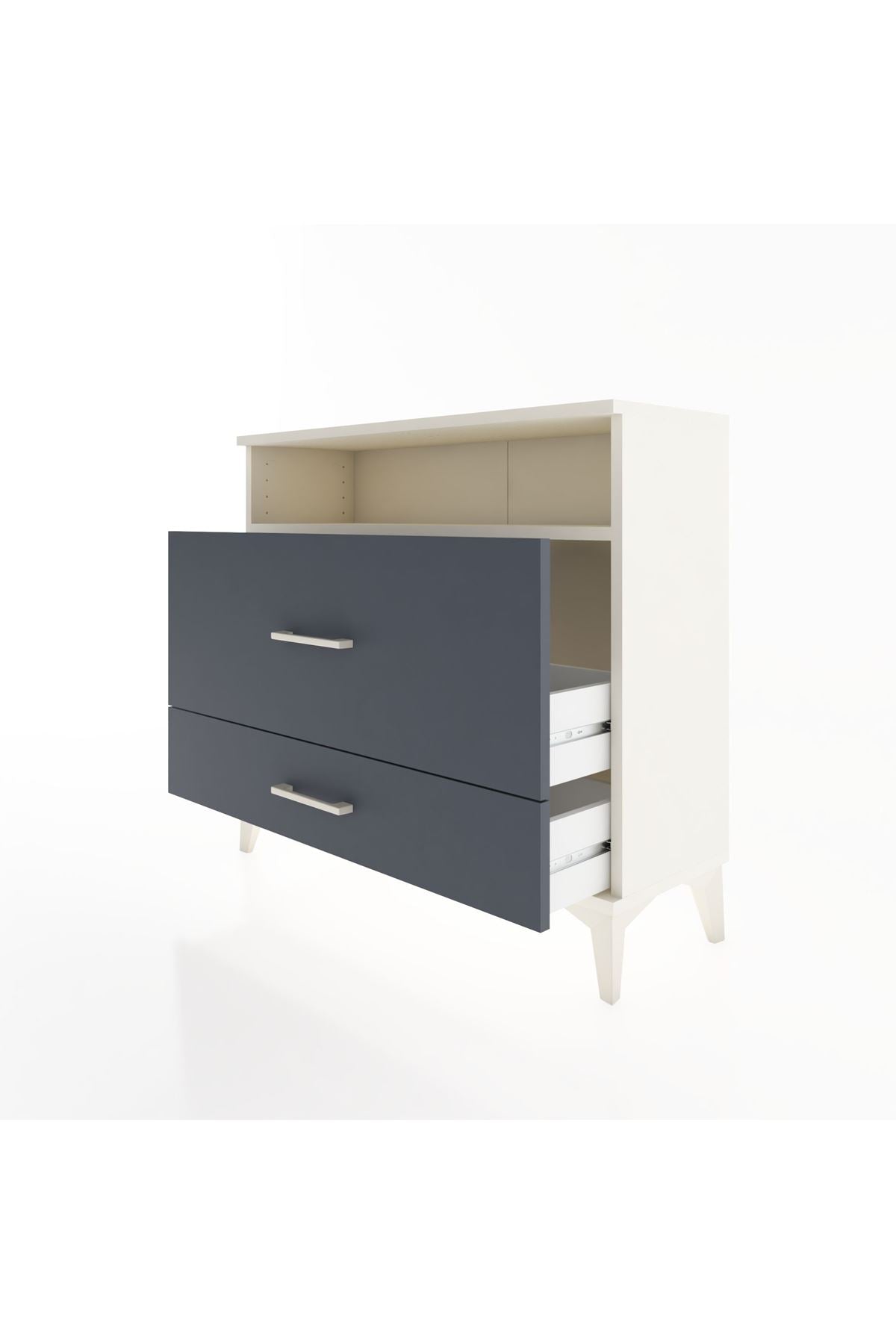 Arges Şifonyer Tek Raflı 2 Çekmeceli 88x30x80 Aytaşı-Antrasit