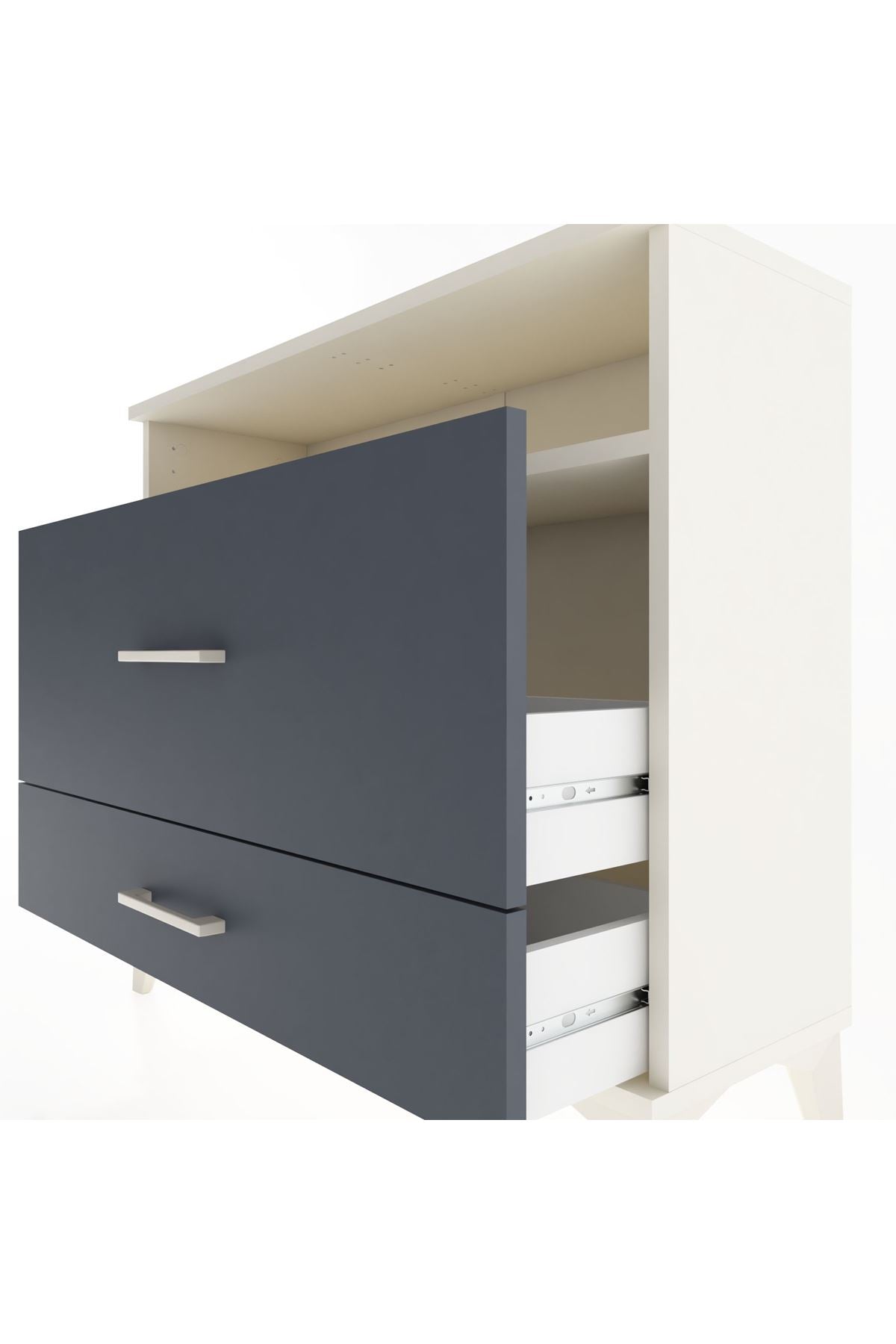 Arges Şifonyer Tek Raflı 2 Çekmeceli 88x30x80 Aytaşı-Antrasit