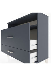 Arges Şifonyer Tek Raflı 2 Çekmeceli 88x30x80 Antrasit-Antrasit