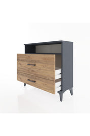 Arges Şifonyer Tek Raflı 2 Çekmeceli 88x30x80 Antrasit-Çam