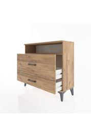 Arges Şifonyer Tek Raflı 2 Çekmeceli 88x30x80 Çam-Çam