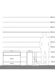 Arges Şifonyer Tek Raflı 2 Çekmeceli 88x30x80 Çam-Çam