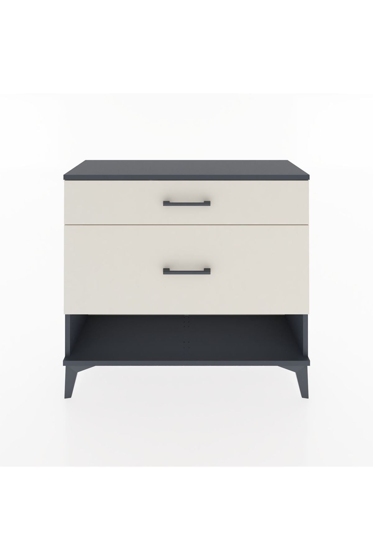 Arges Şifonyer 2 Çekmeceli 88x30x80 Antrasit-Aytaşı