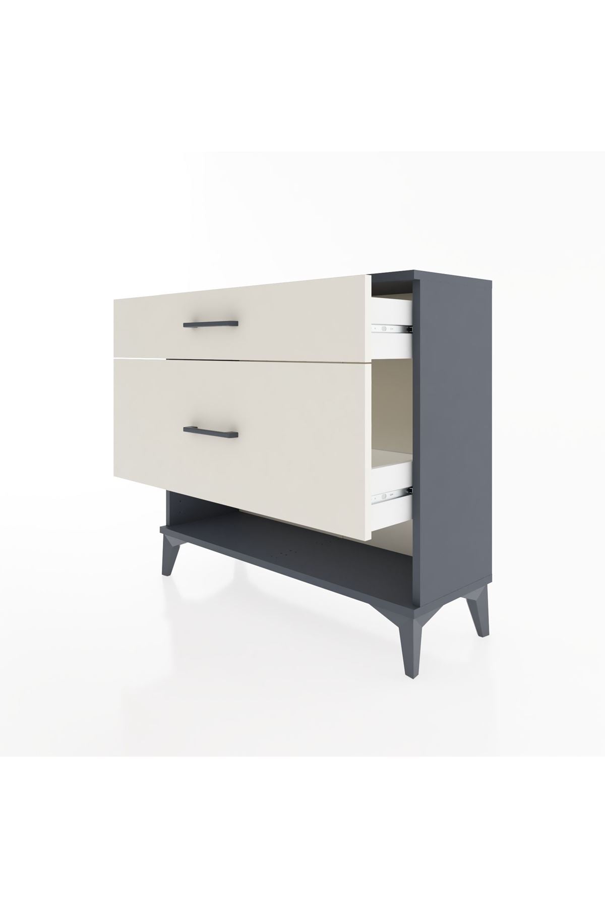 Arges Şifonyer 2 Çekmeceli 88x30x80 Antrasit-Aytaşı