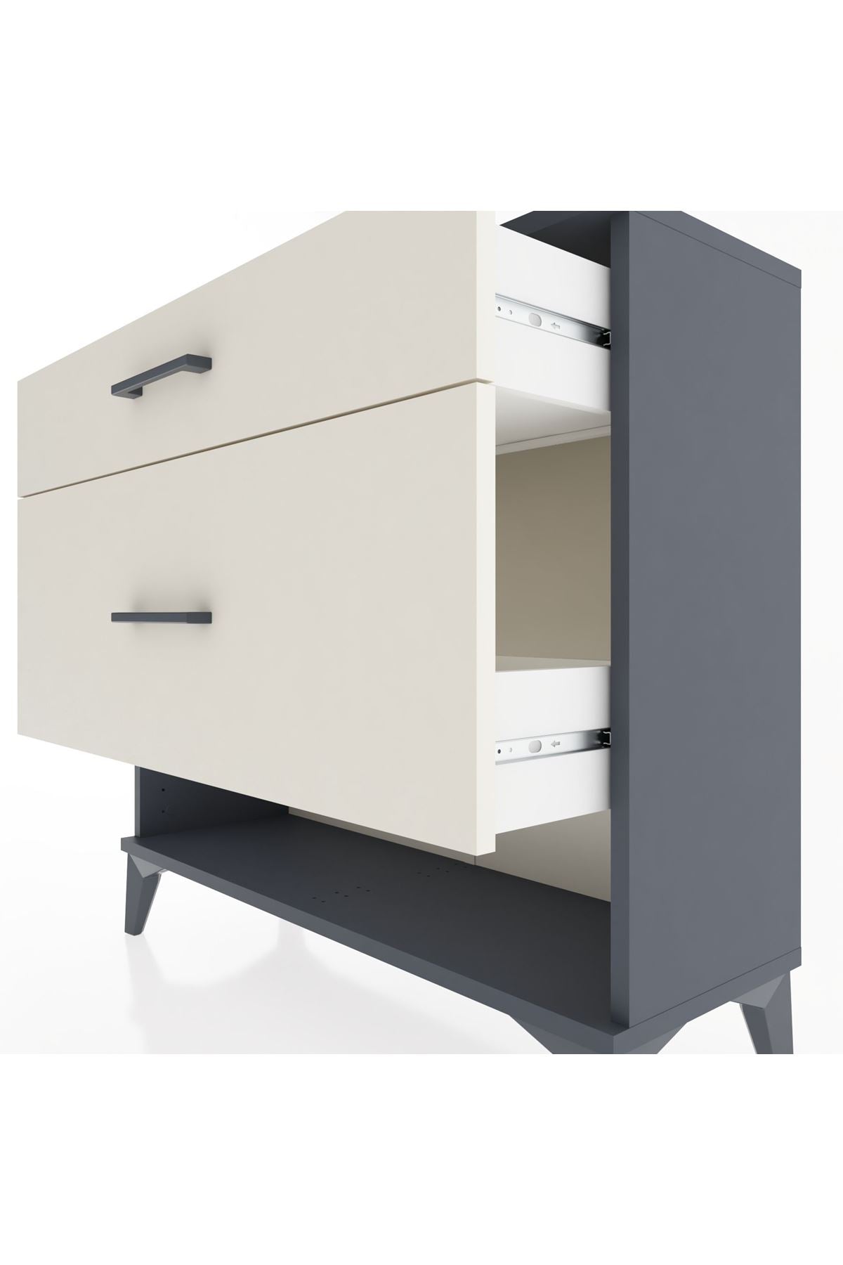 Arges Şifonyer 2 Çekmeceli 88x30x80 Antrasit-Aytaşı