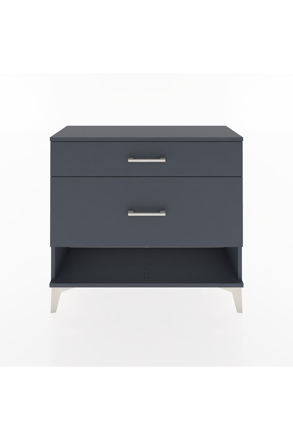 Arges Şifonyer 2 Çekmeceli 88x30x80 Antrasit-Antrasit