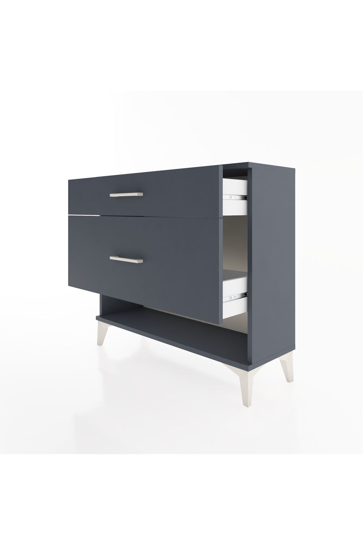 Arges Şifonyer 2 Çekmeceli 88x30x80 Antrasit-Antrasit