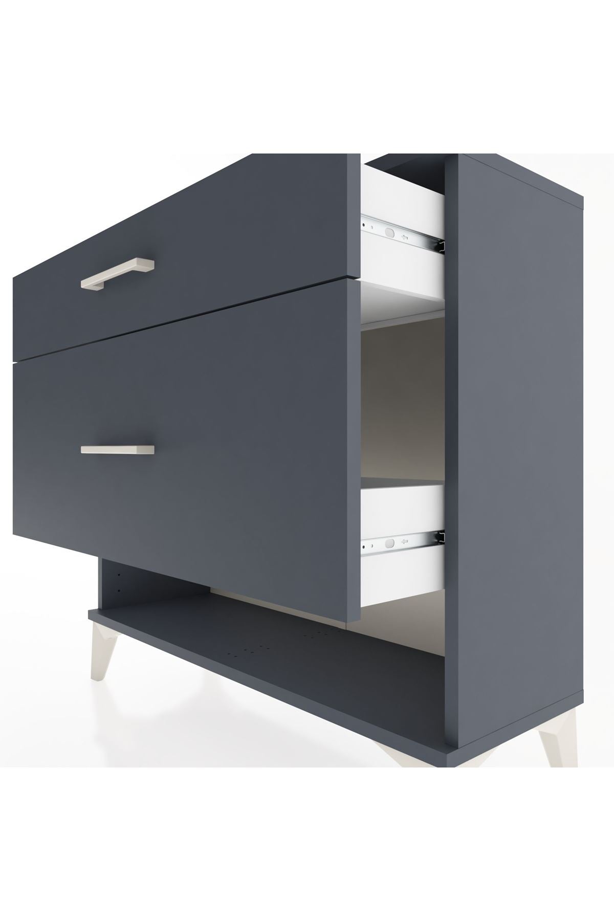 Arges Şifonyer 2 Çekmeceli 88x30x80 Antrasit-Antrasit