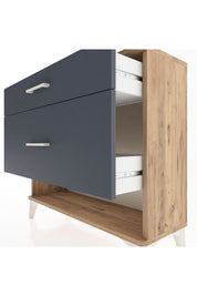 Arges Şifonyer 2 Çekmeceli 88x30x80 Çam-Antrasit