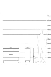 Arges Şifonyer 2 Çekmeceli 88x30x80 Çam-Antrasit