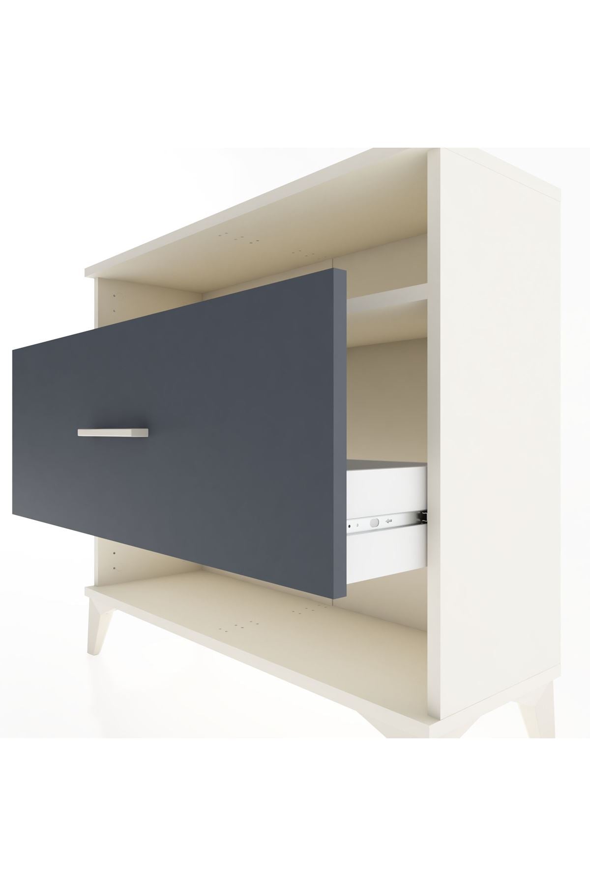 Arges Şifonyer Tek Raflı Tek Çekmeceli 88x30x80 Aytaşı-Antrasit