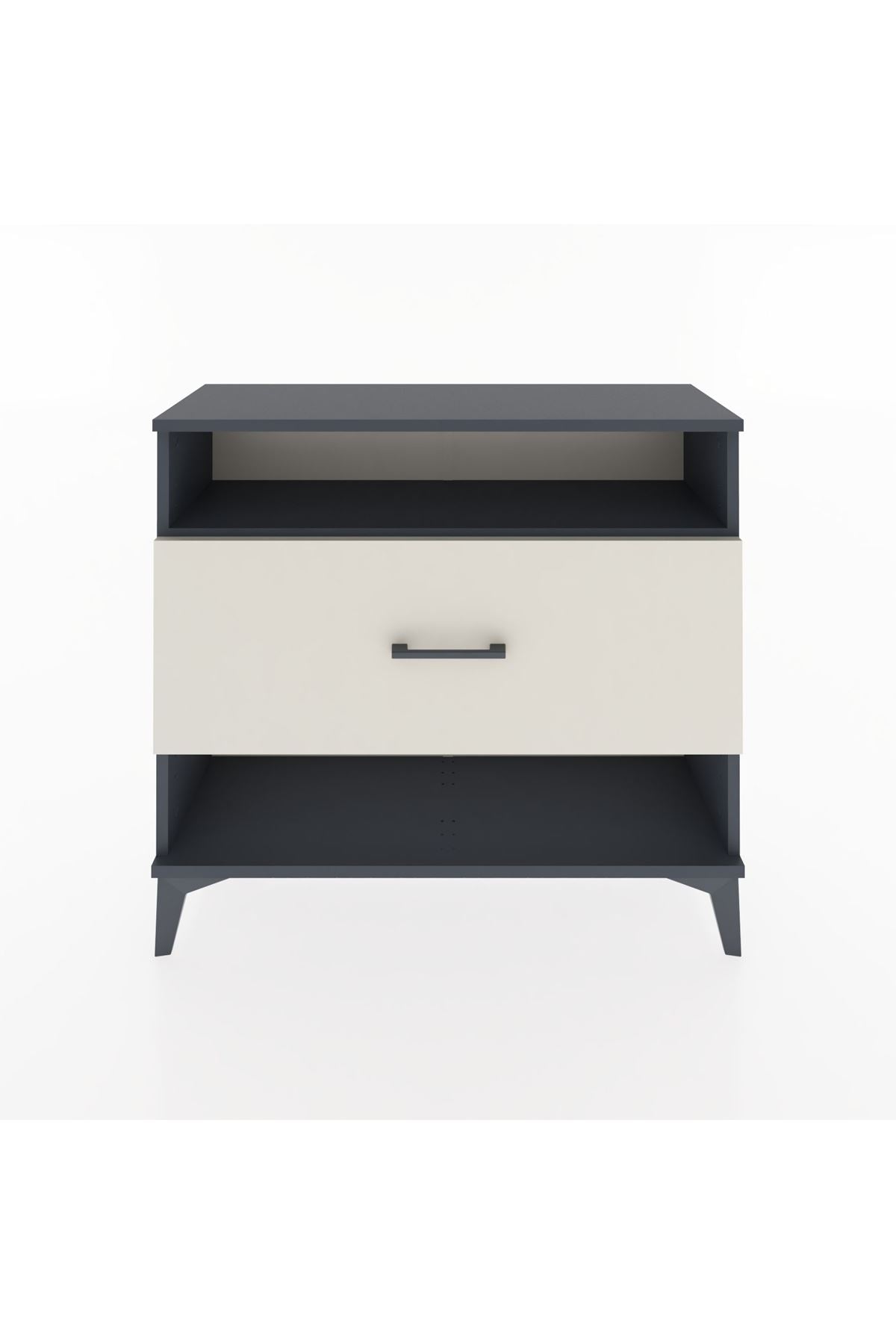 Arges Şifonyer Tek Raflı Tek Çekmeceli 88x30x80 Antrasit-Aytaşı