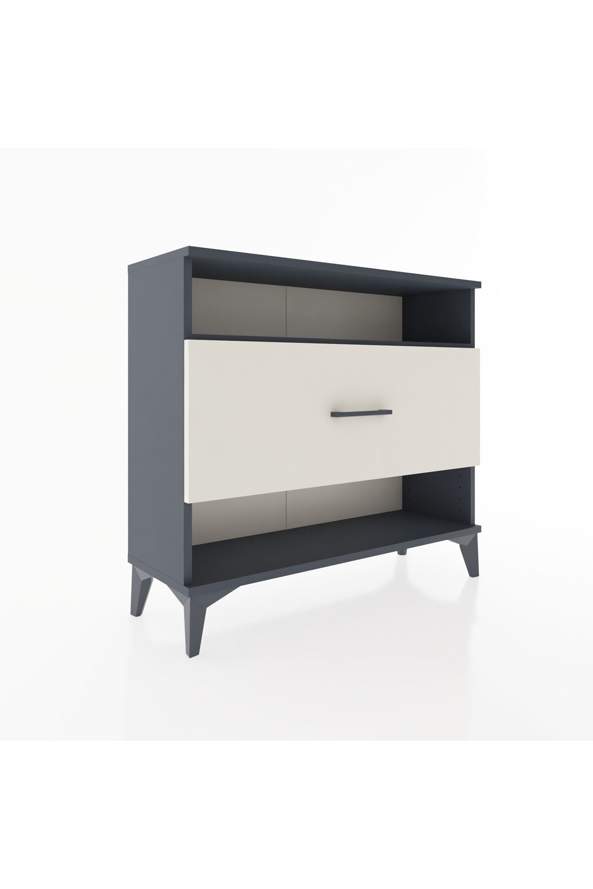 Arges Şifonyer Tek Raflı Tek Çekmeceli 88x30x80 Antrasit-Aytaşı