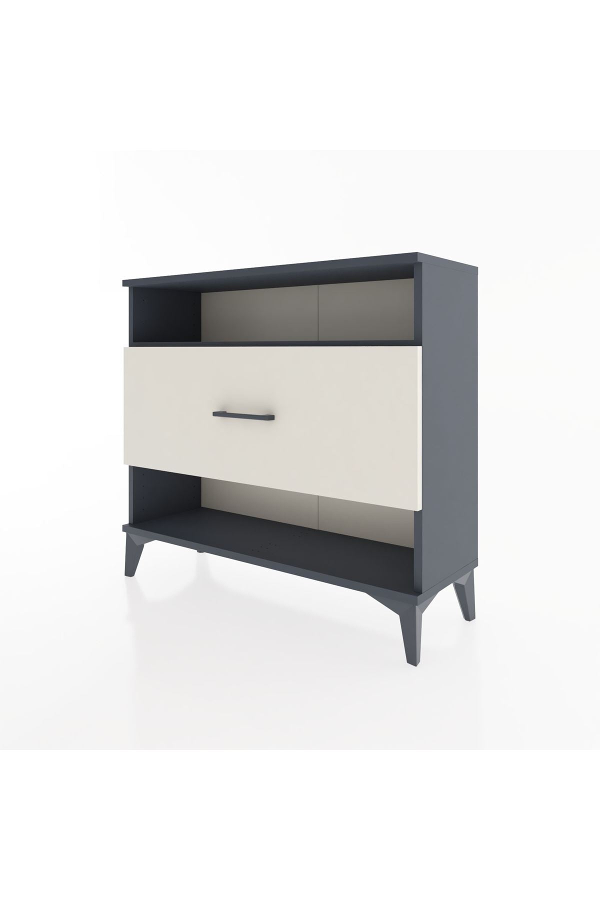 Arges Şifonyer Tek Raflı Tek Çekmeceli 88x30x80 Antrasit-Aytaşı