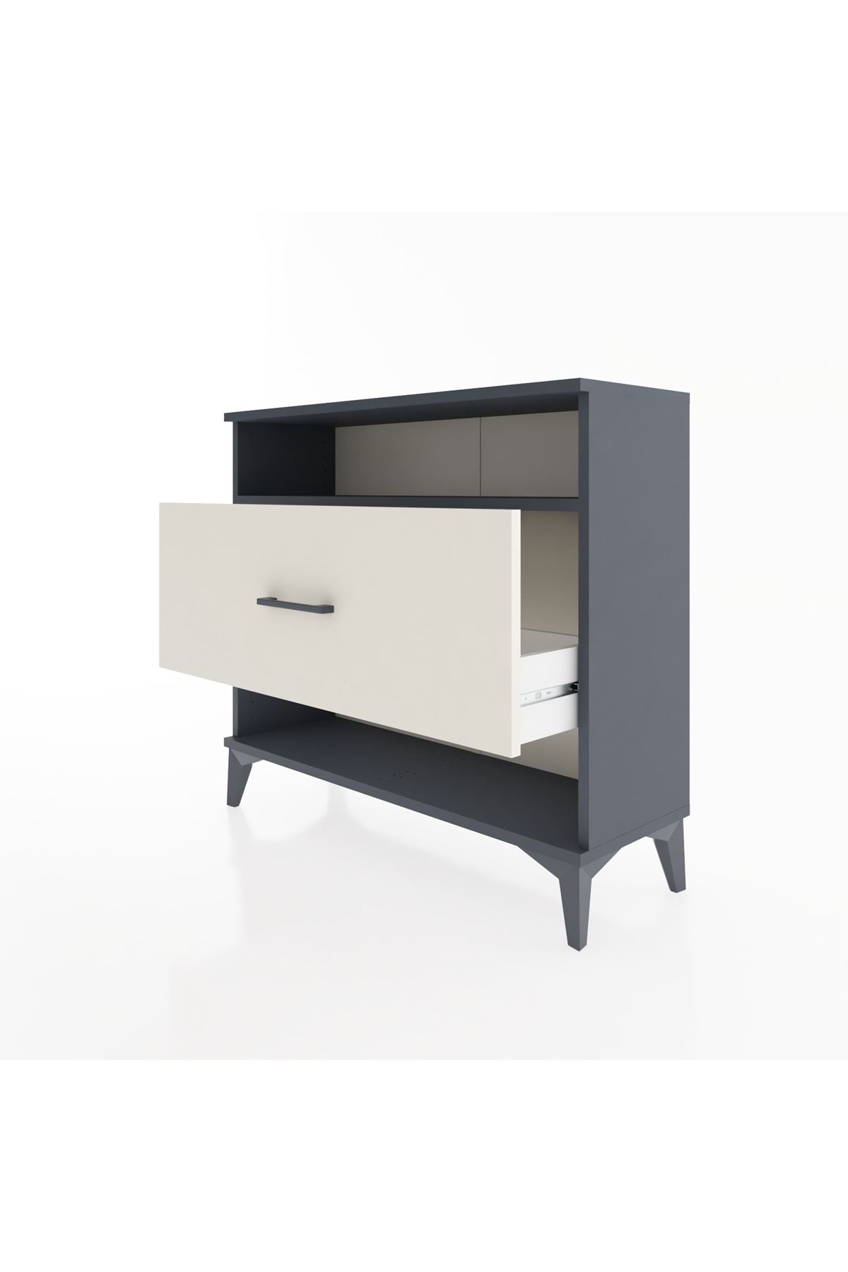 Arges Şifonyer Tek Raflı Tek Çekmeceli 88x30x80 Antrasit-Aytaşı