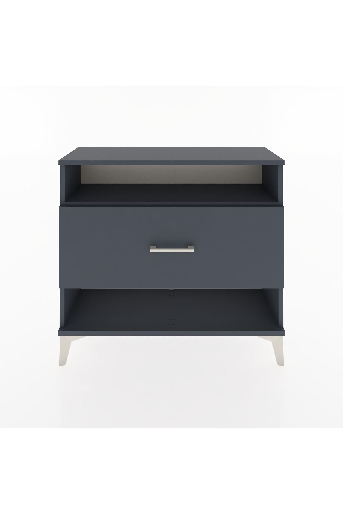 Arges Şifonyer Tek Raflı Tek Çekmeceli 88x30x80 Antrasit-Antrasit