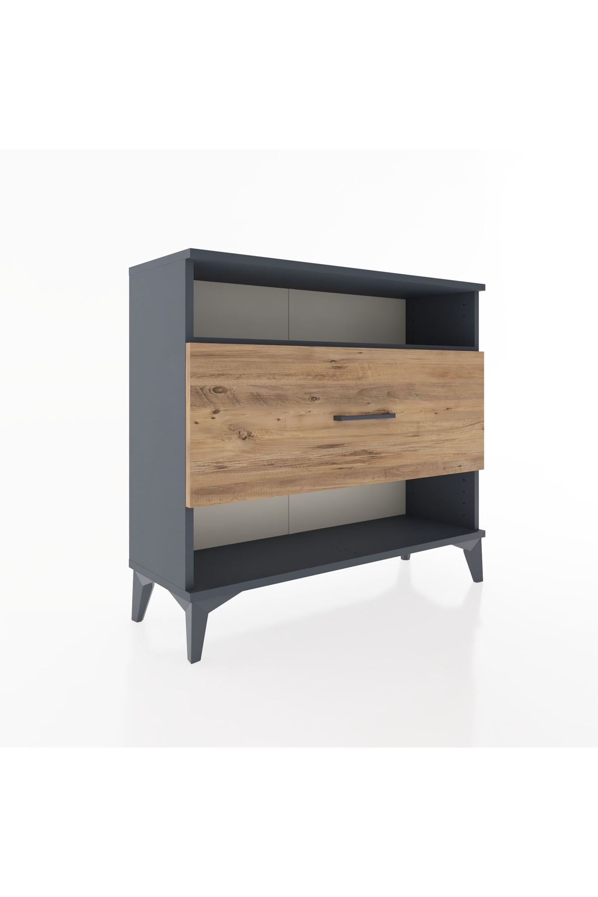 Arges Şifonyer Tek Raflı Tek Çekmeceli 88x30x80 Antrasit-Çam