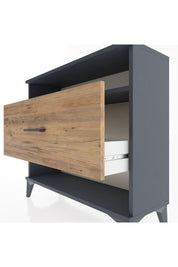 Arges Şifonyer Tek Raflı Tek Çekmeceli 88x30x80 Antrasit-Çam