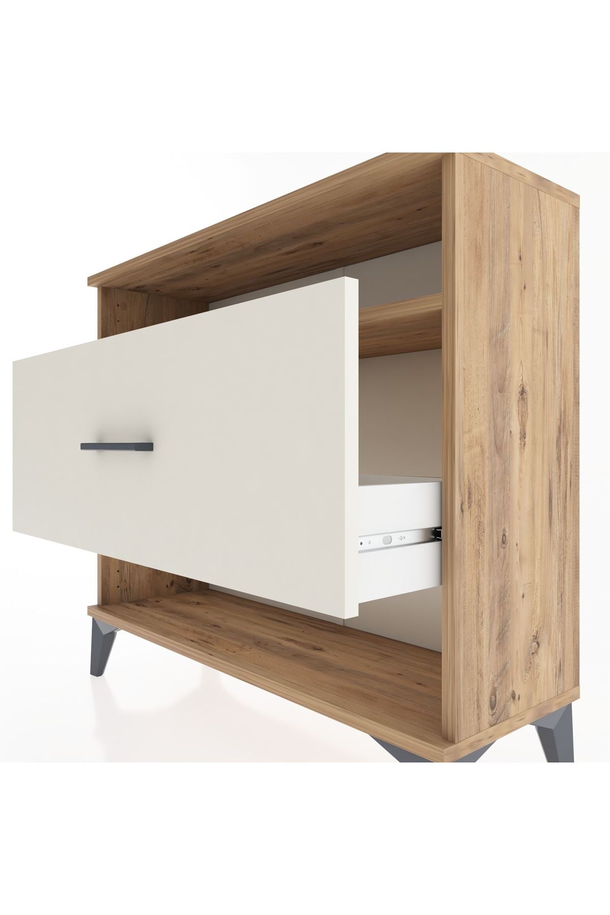 Arges Şifonyer Tek Raflı Tek Çekmeceli 88x30x80 Çam-Aytaşı