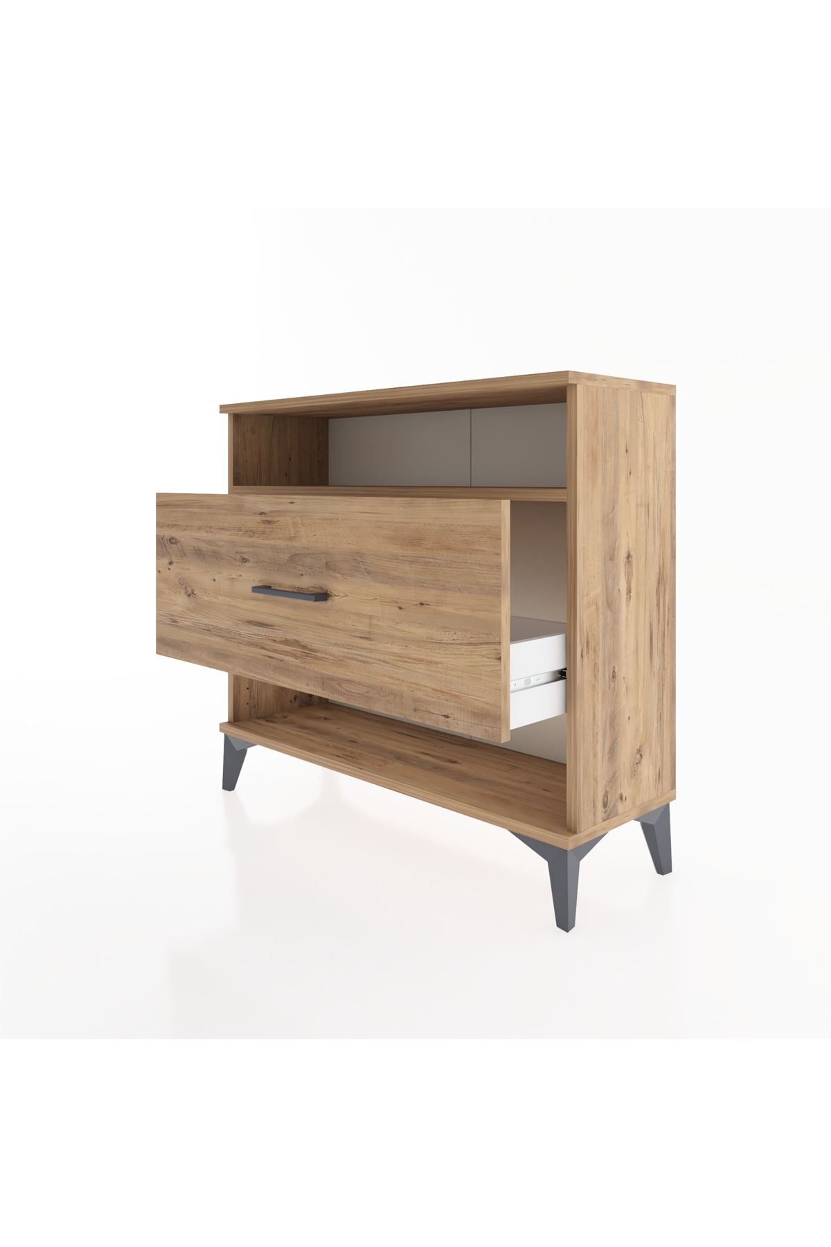 Arges Şifonyer Tek Raflı Tek Çekmeceli 88x30x80 Çam-Çam