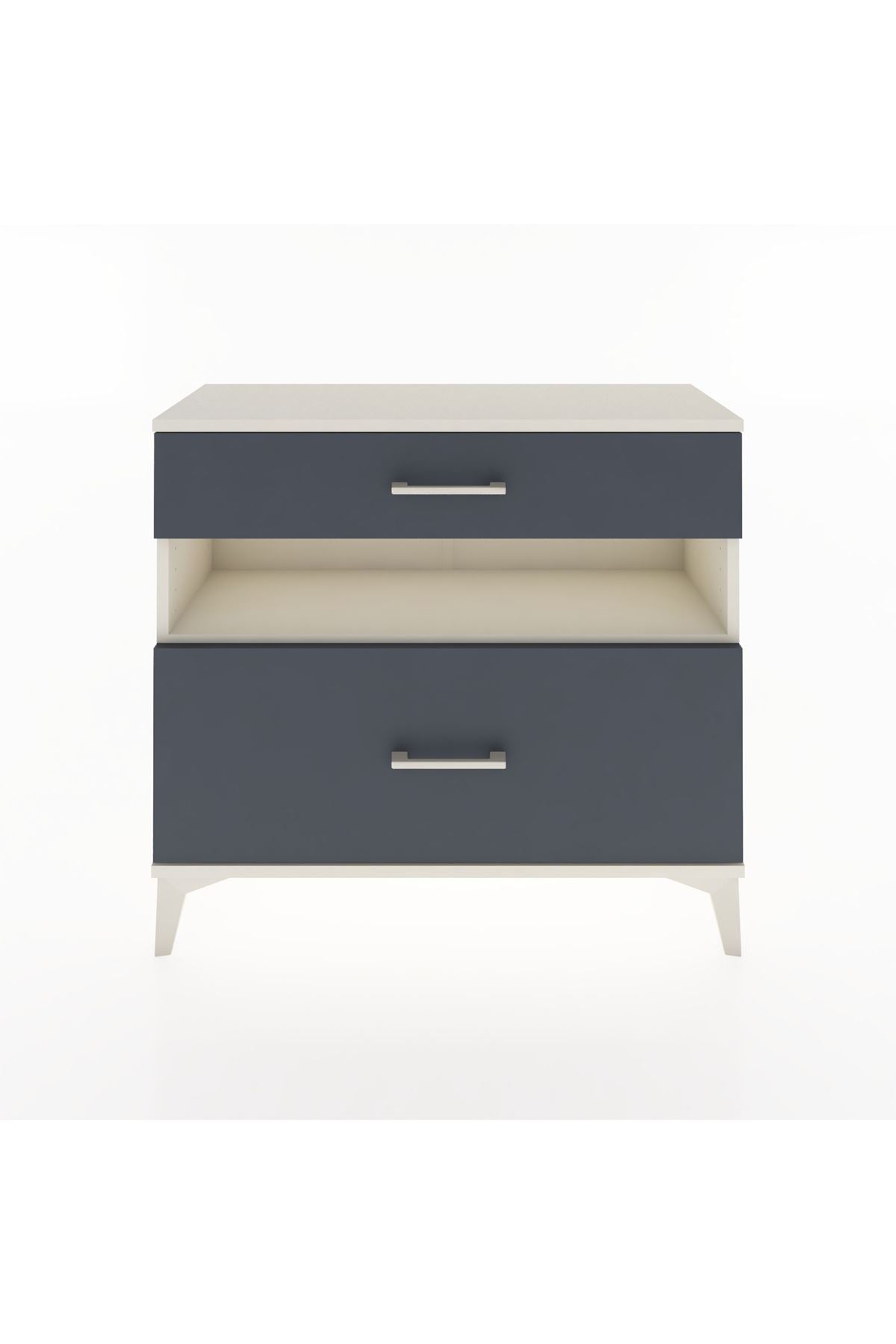 Arges Şifonyer Tek Raflı 2 Çekmeceli 88x30x80 Aytaşı-Antrasit